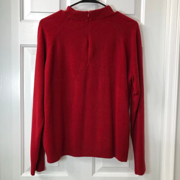 Karen Scott red sweater with zippered back size XL - Picture 4 of 5